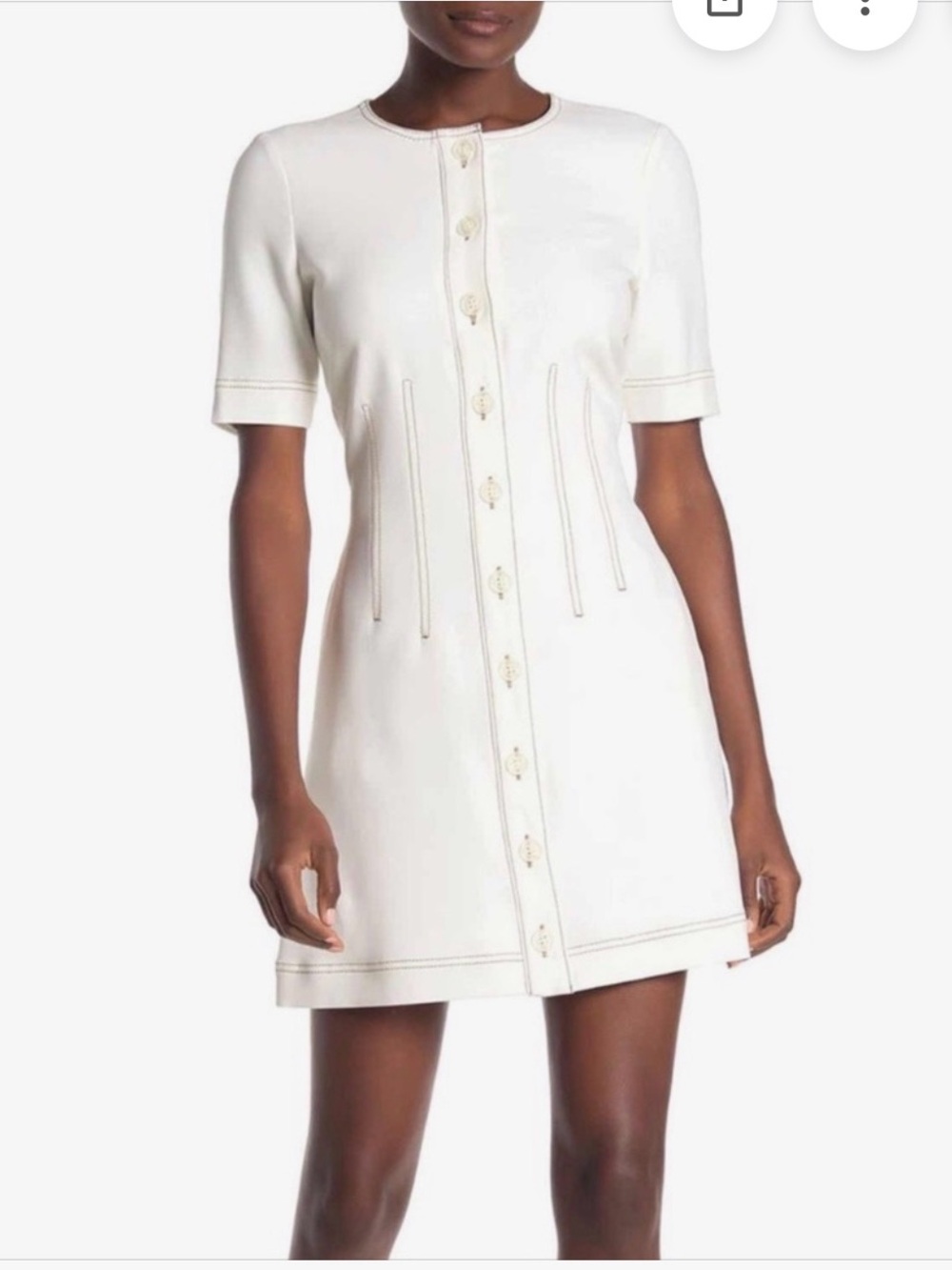 Veronica Beard Mikel Contrast Stitch Mini Dress